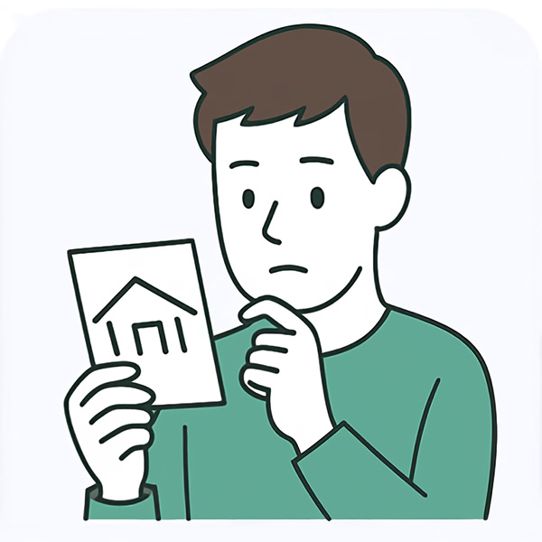 チラシを見ても違いが分からない人のイラスト